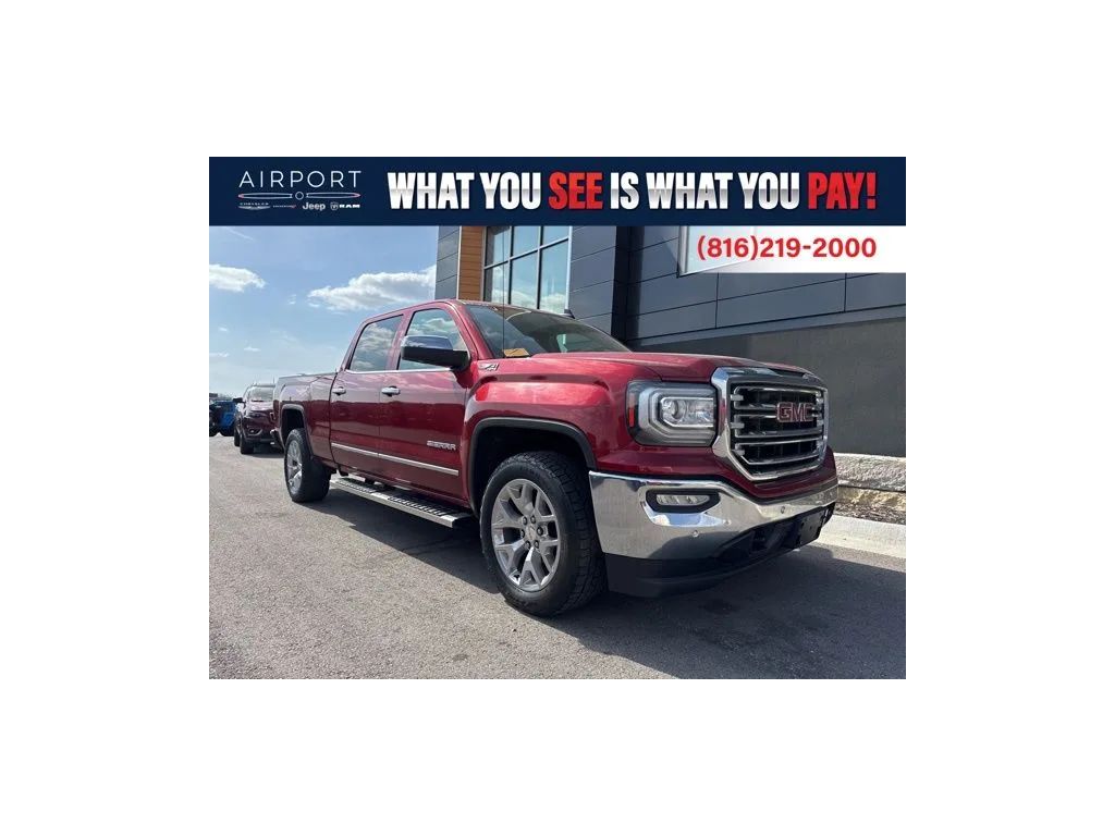 Red 2018 GMC Sierra 1500 SLT Crew Cab 4WD Pickup Truck Four-Wheel Drive 6-Speed Automatic Overdrive