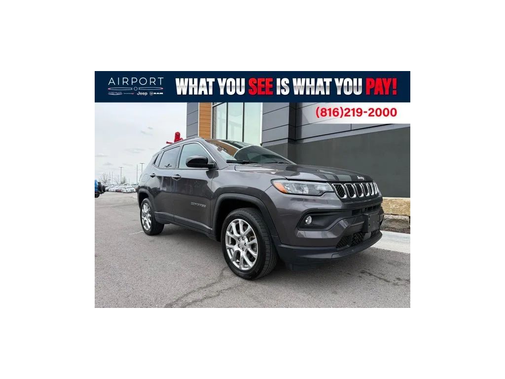 Gray 2023 Jeep Compass Latitude Lux 4WD SUV / Crossover Four-Wheel Drive 8-Speed Automatic