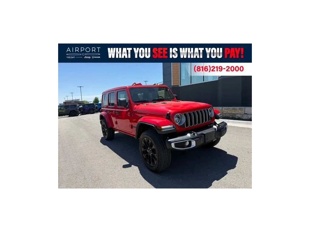 Red 2025 Jeep Wrangler 4xe Sahara 4WD SUV / Crossover Four-Wheel Drive 8-Speed Automatic