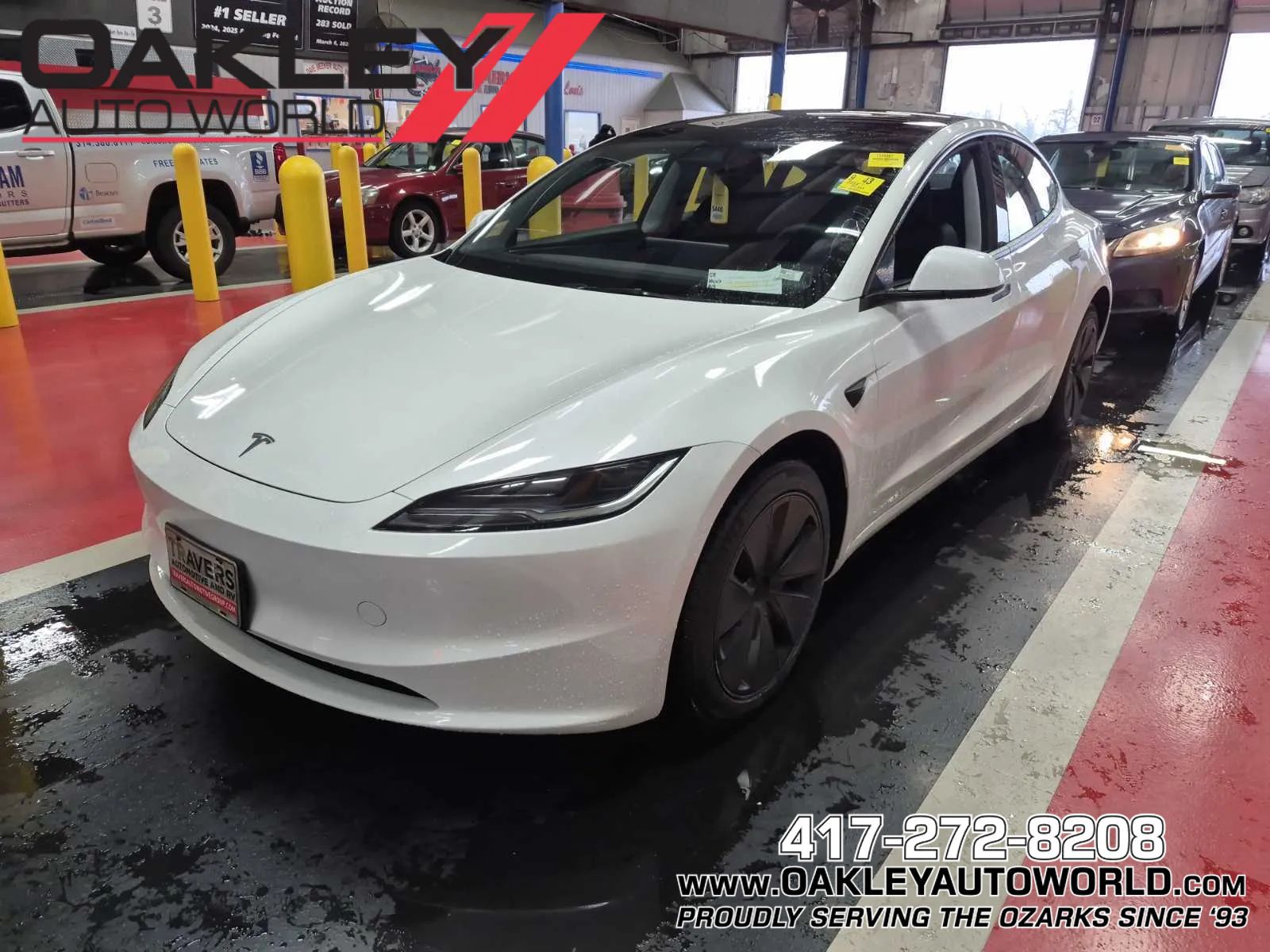 White 2024 Tesla Model 3 RWD Sedan Rear-Wheel Drive Automatic