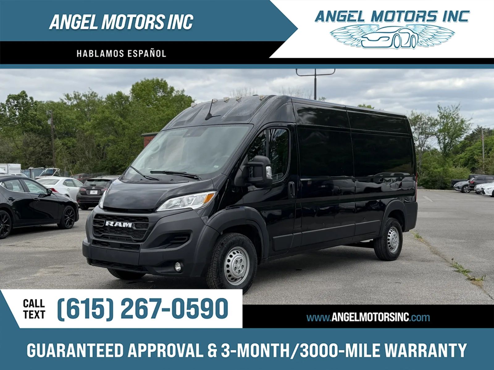 Black 2024 RAM ProMaster 2500 Tradesman 159 High Roof Cargo Van FWD w/ Passenger Seat Van Front-Wheel Drive Automatic
