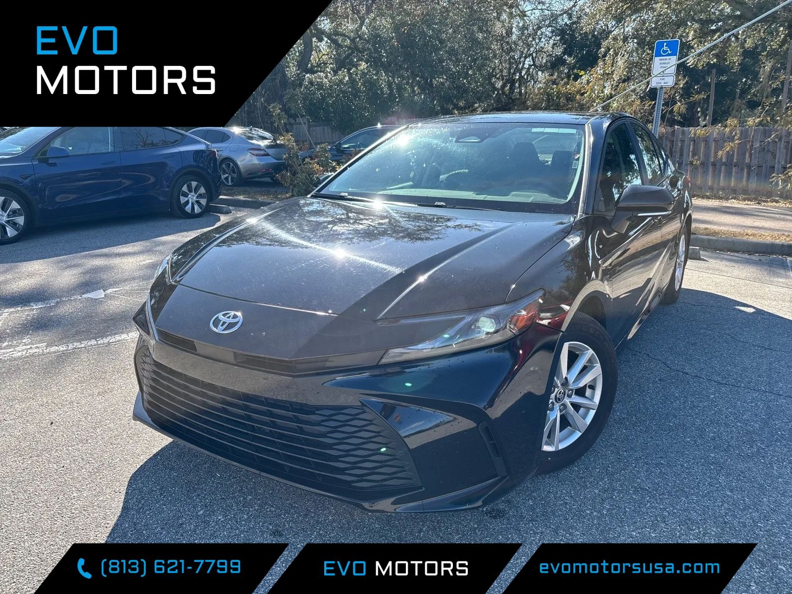 Black 2025 Toyota Camry LE FWD Sedan Front-Wheel Drive Automatic