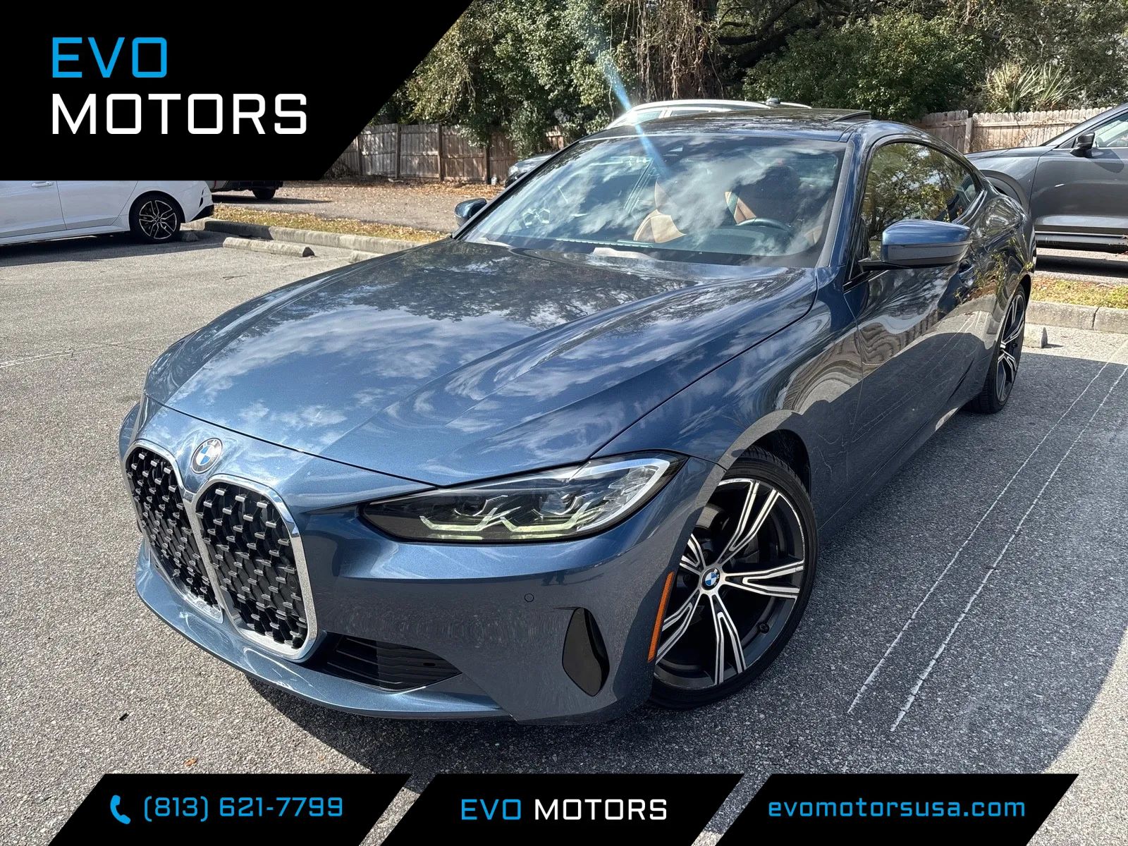 Blue 2021 BMW 4 Series 430i Coupe RWD Coupe Rear-Wheel Drive Automatic