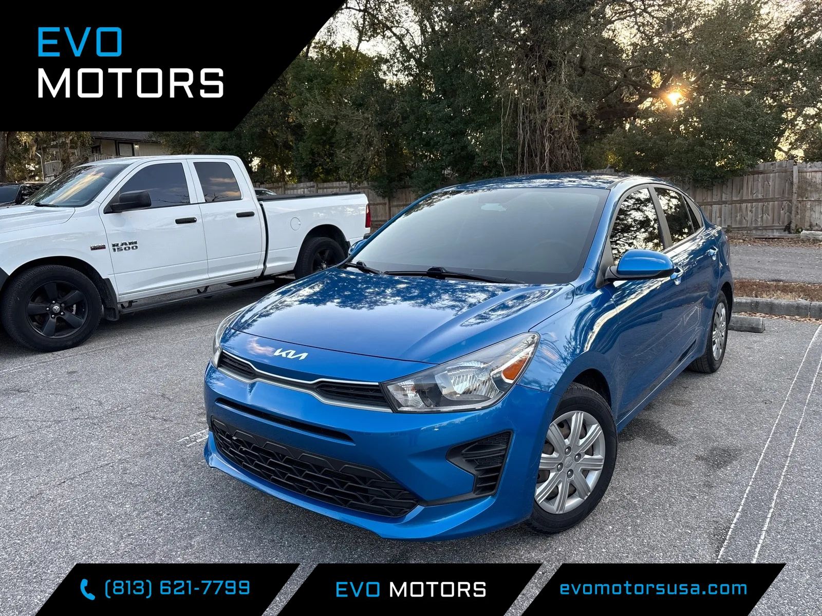 Blue 2022 Kia Rio S FWD Sedan Front-Wheel Drive Automatic