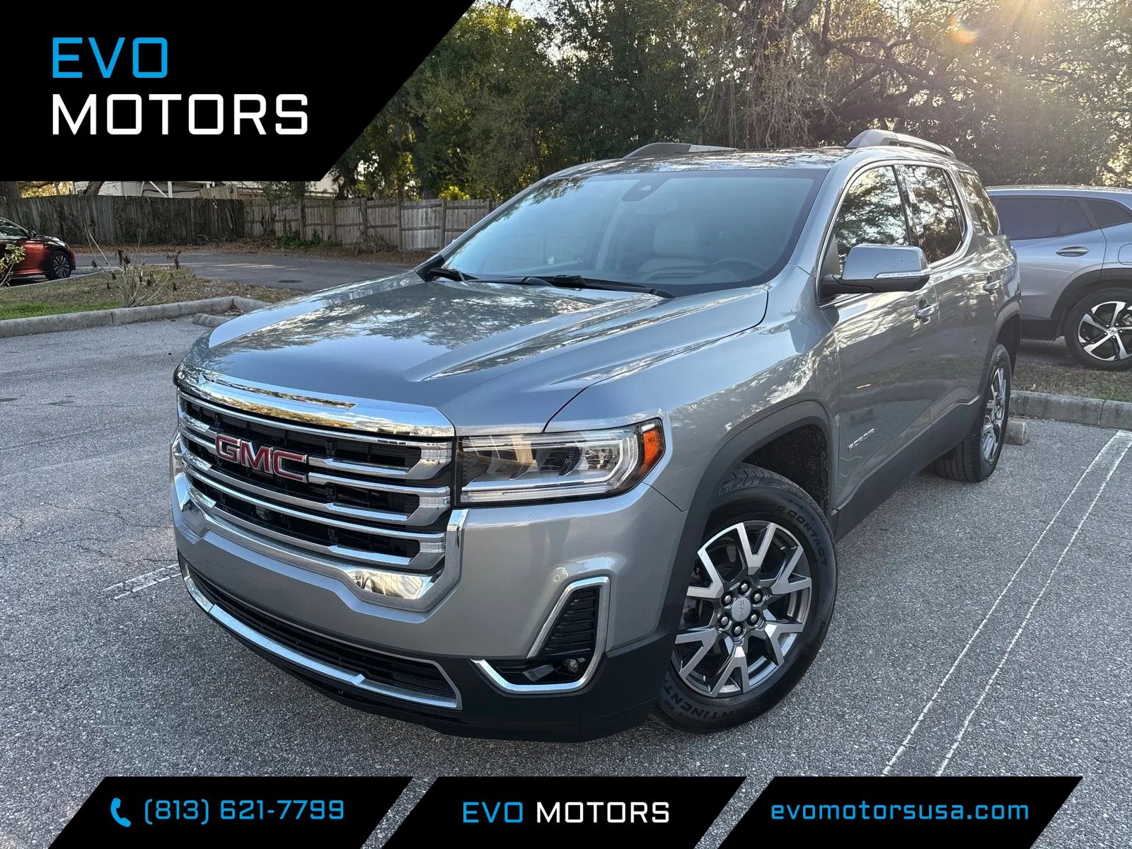 Blue 2023 GMC Acadia SLT FWD SUV / Crossover Front-Wheel Drive Automatic