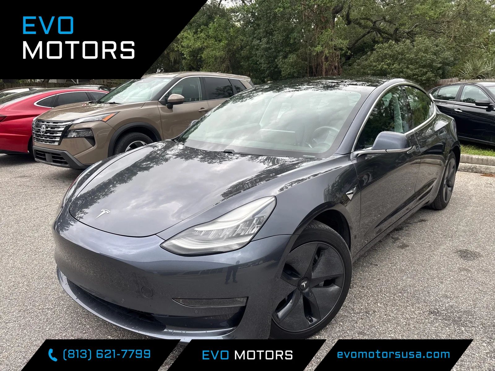 Silver 2019 Tesla Model 3 Standard Plus RWD Sedan Rear-Wheel Drive Automatic