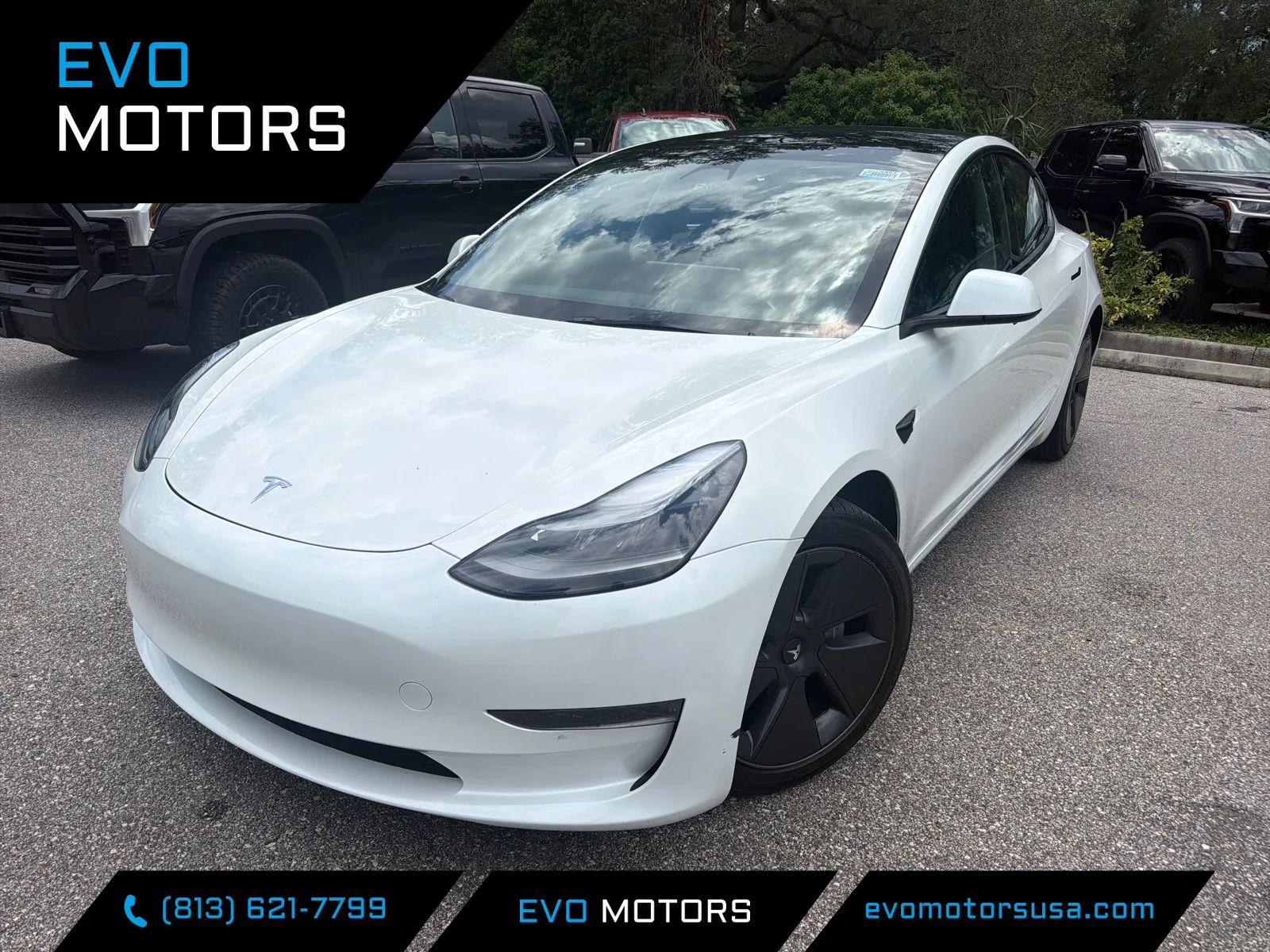 White 2023 Tesla Model 3 RWD Sedan Rear-Wheel Drive Automatic