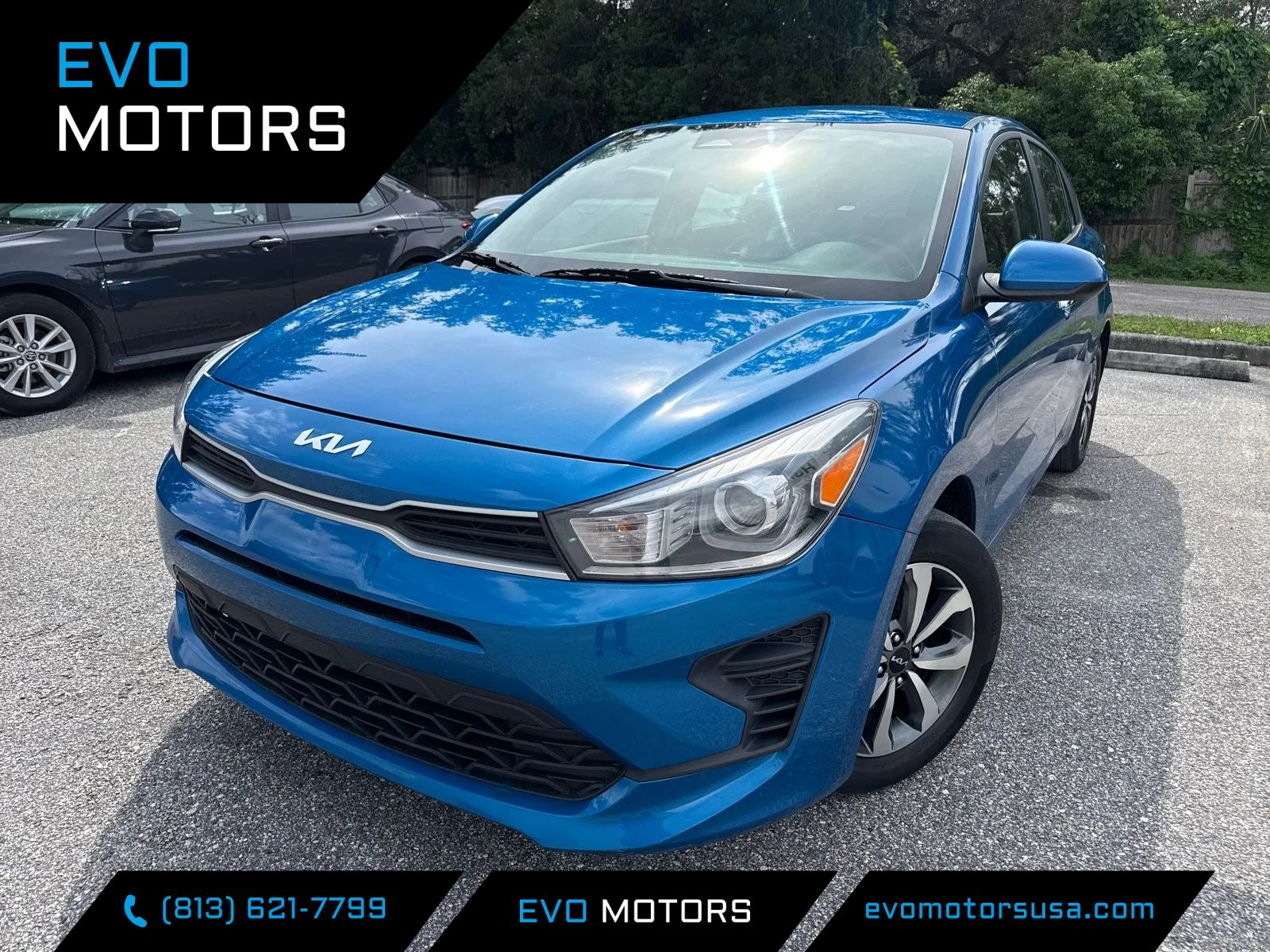 Blue 2022 Kia Rio Sedan Front-Wheel Drive Automatic