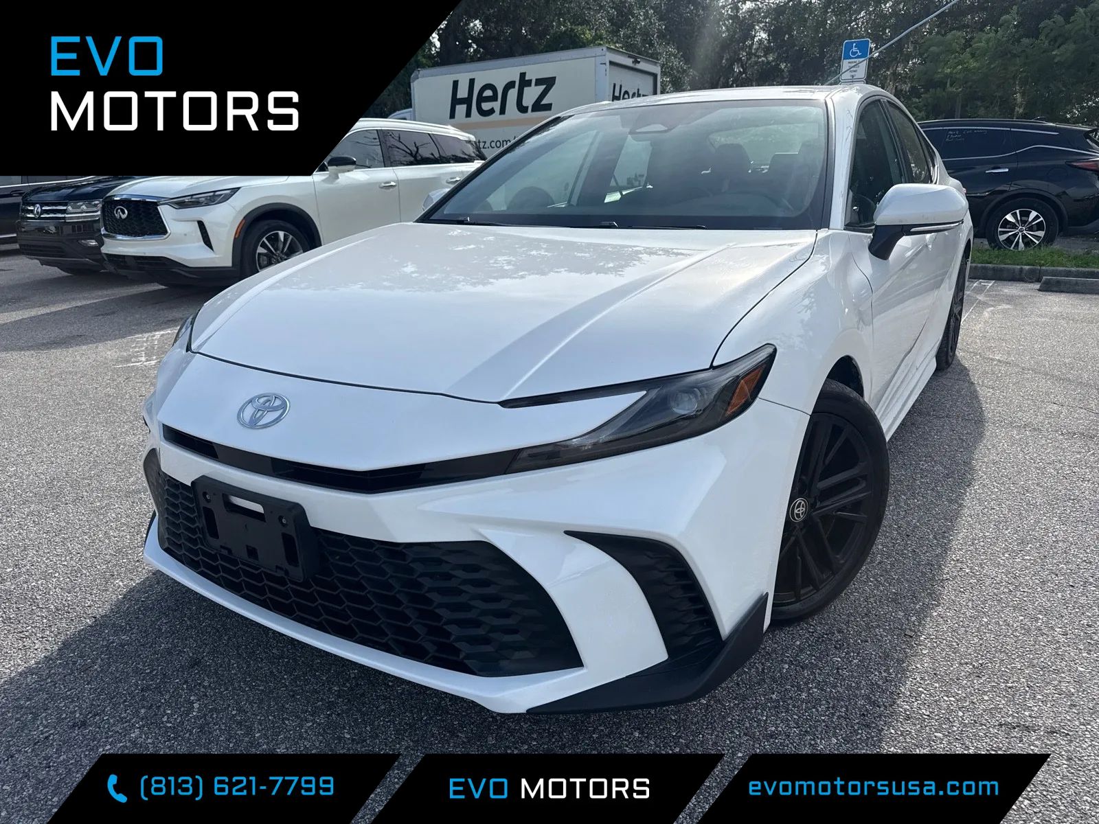 White 2025 Toyota Camry Sedan Front-Wheel Drive Automatic