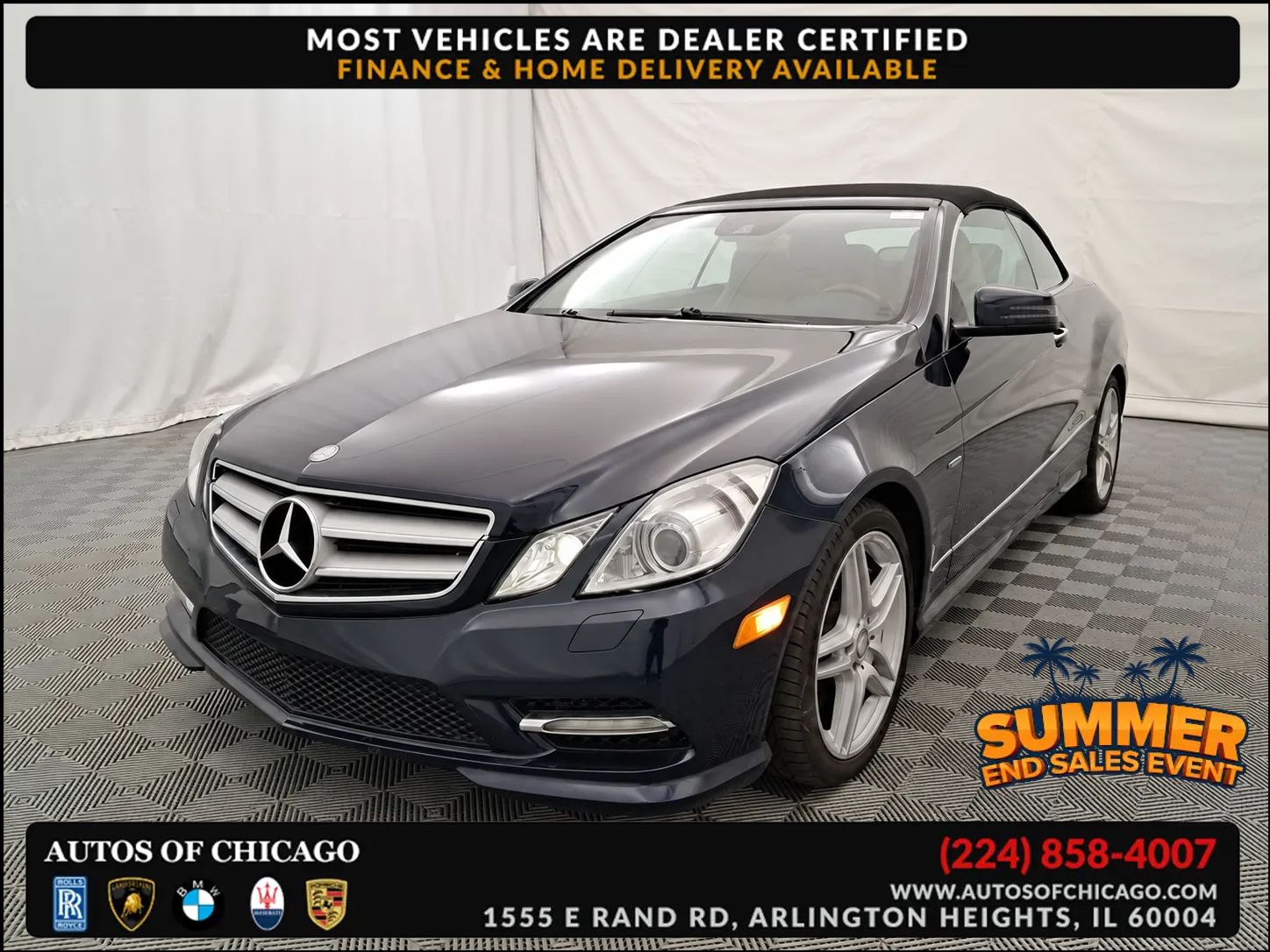 Blue 2012 Mercedes-Benz E-Class Convertible Rear-Wheel Drive Automatic