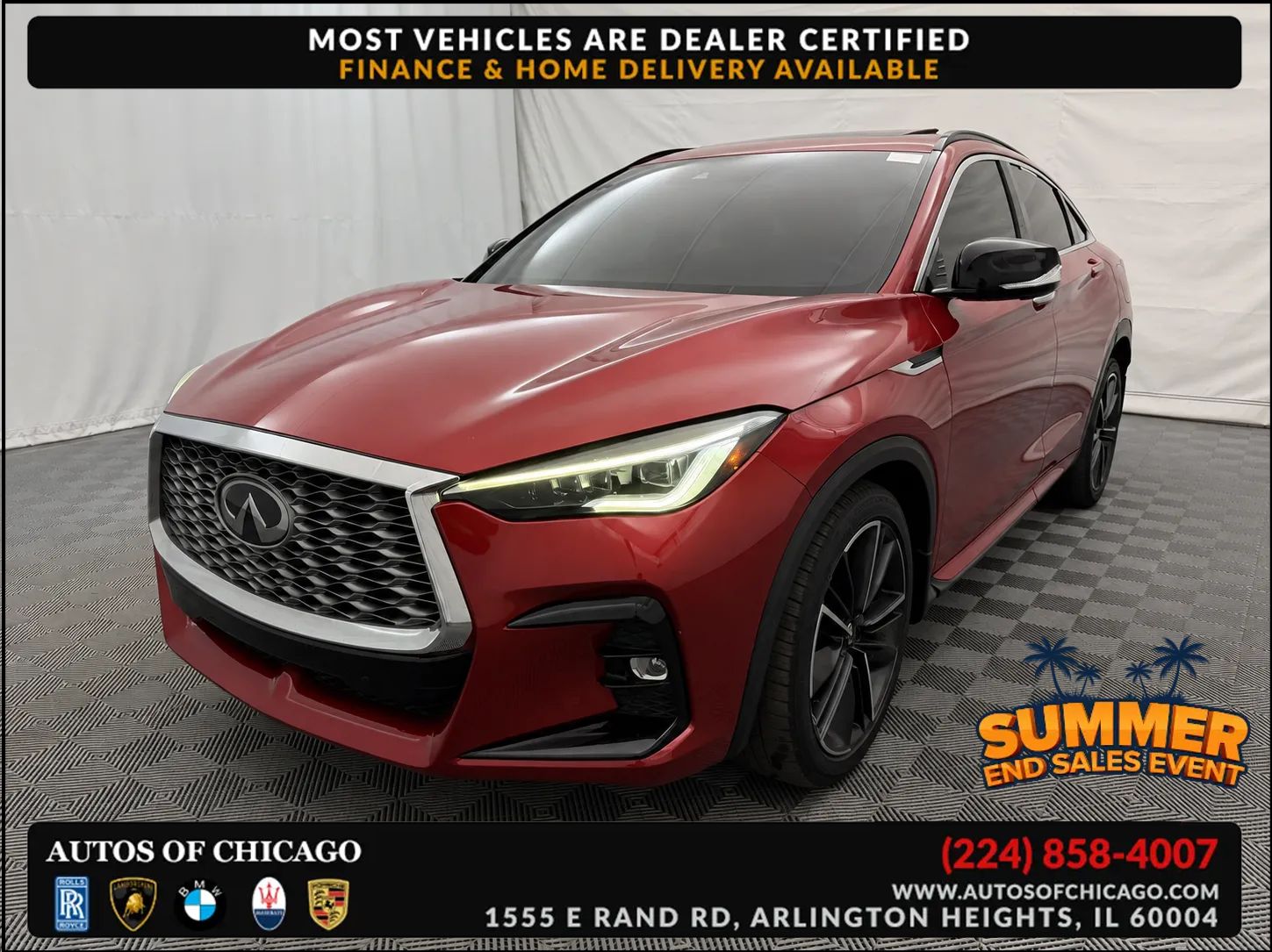 Red 2022 INFINITI QX55 SUV / Crossover All-Wheel Drive Automatic