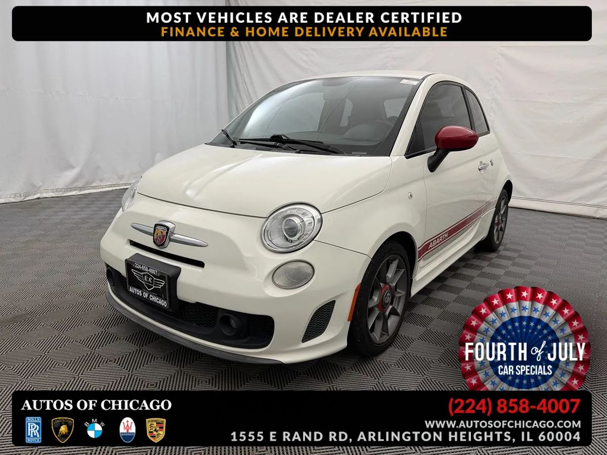 White 2013 FIAT 500 Hatchback Front-Wheel Drive Manual