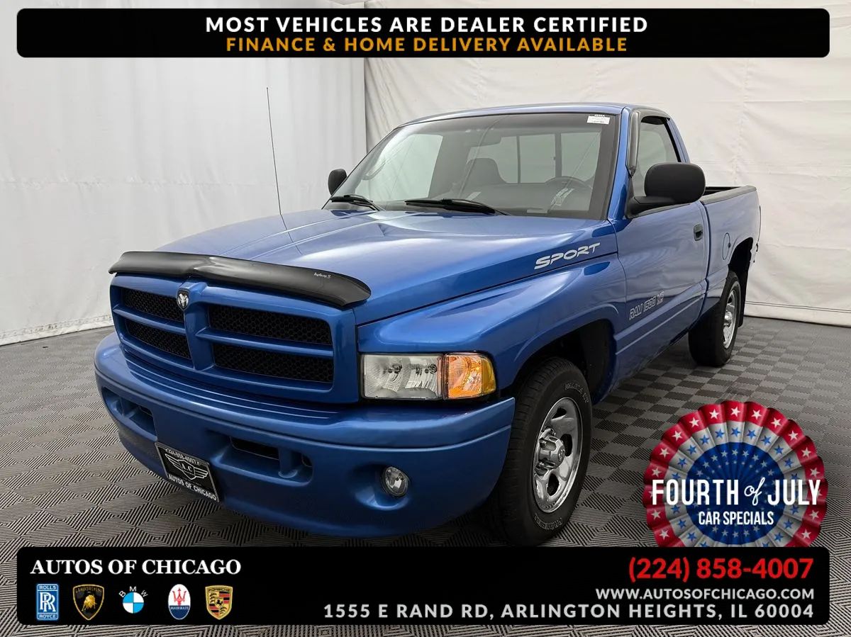 Blue 1999 Dodge RAM 1500 Pickup Truck Rear-Wheel Drive