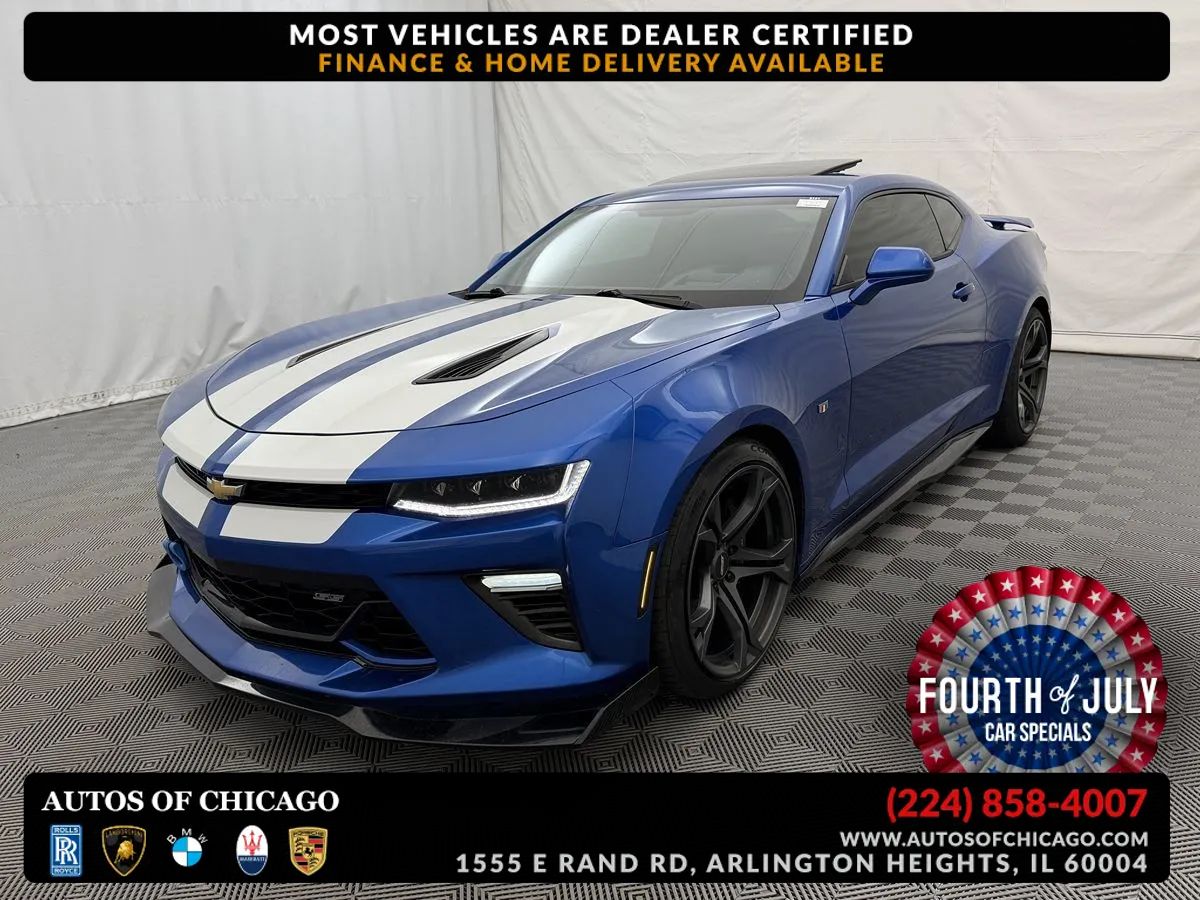 Blue 2018 Chevrolet Camaro Coupe Rear-Wheel Drive Automatic