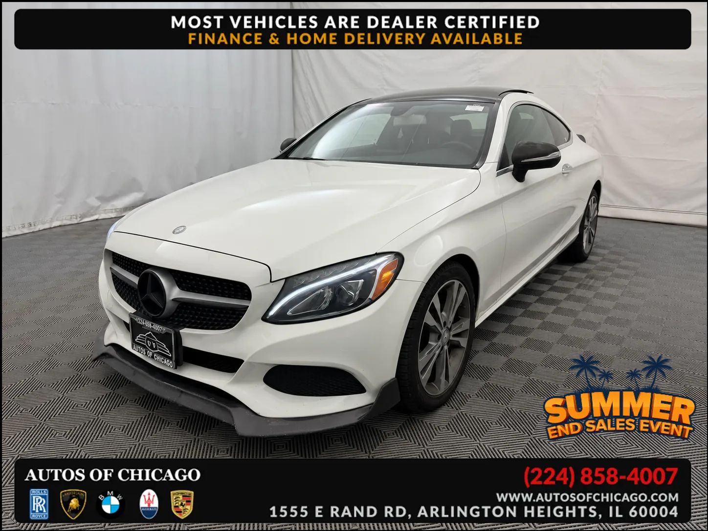 White 2017 Mercedes-Benz C-Class Coupe All-Wheel Drive 7-Speed Automatic Overdrive