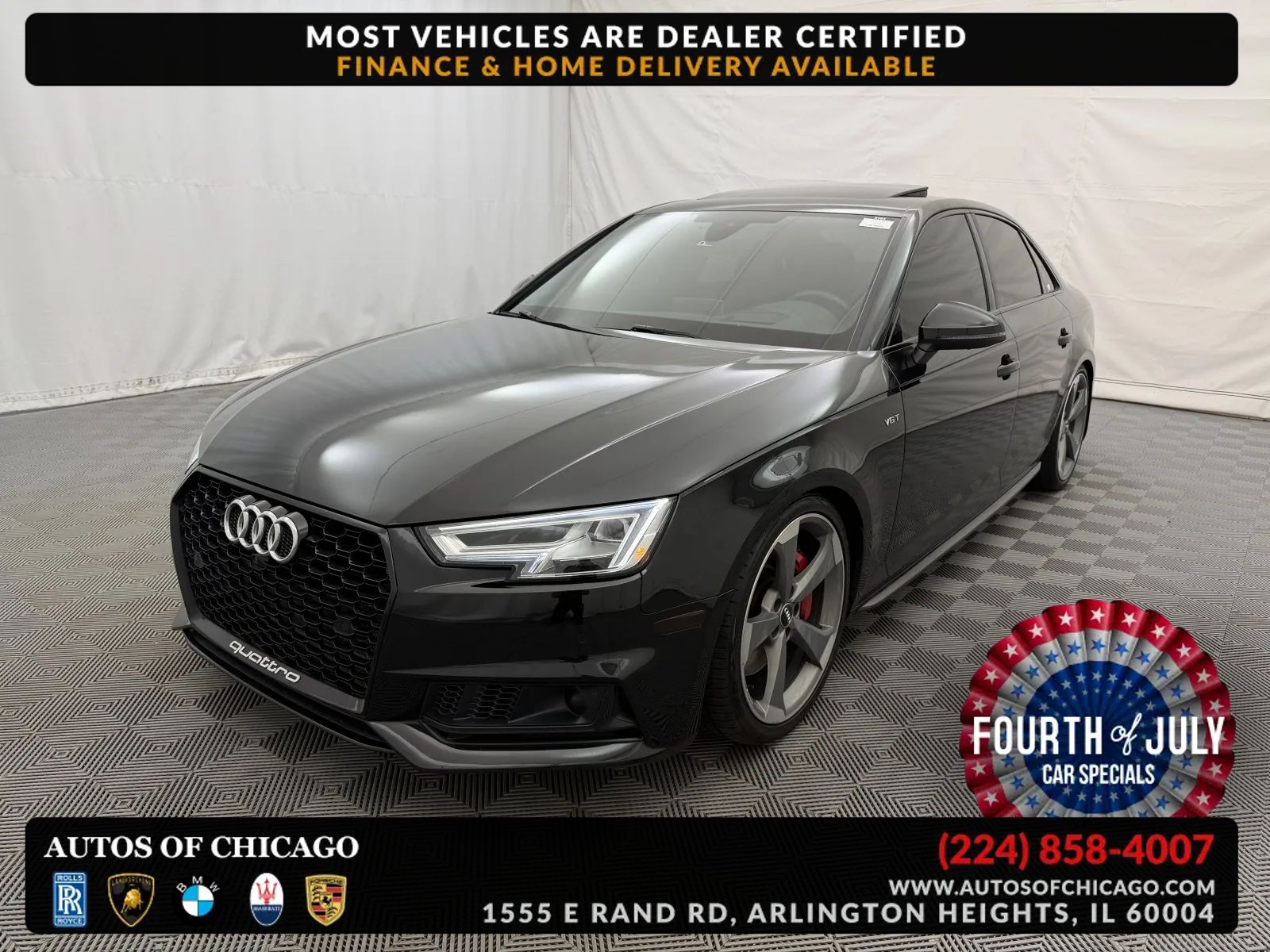Black 2018 Audi S4 Sedan All-Wheel Drive Automatic