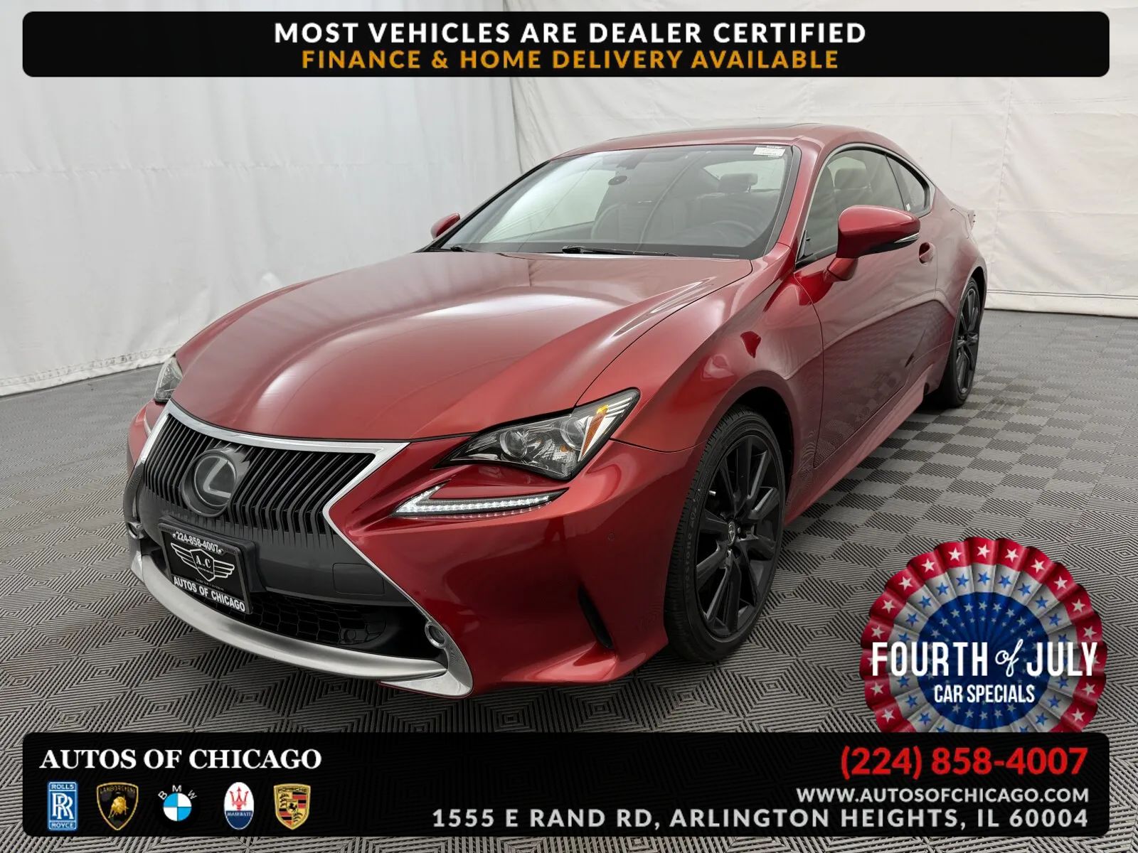 Red 2015 Lexus RC Coupe All-Wheel Drive Automatic
