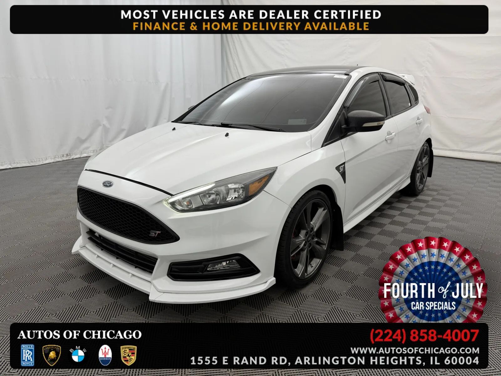 White 2017 Ford Focus Hatchback Front-Wheel Drive 6-Speed Manual Overdrive