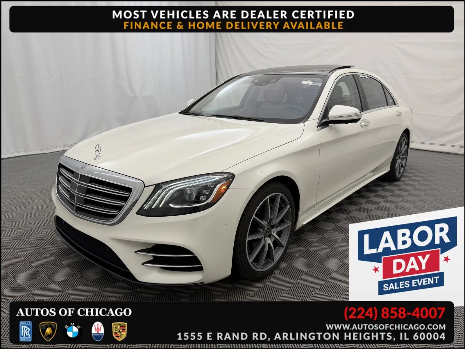 White 2019 Mercedes-Benz S-Class Sedan All-Wheel Drive 9-Speed Automatic Overdrive