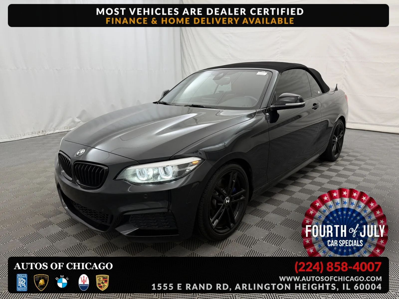 Black 2020 BMW 2 Series Convertible Rear-Wheel Drive 8-Speed Automatic Overdrive
