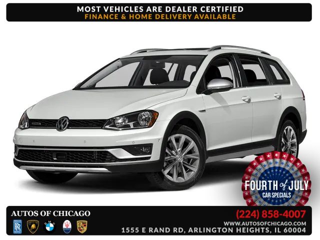 Blue 2017 Volkswagen Golf Alltrack Wagon All-Wheel Drive 6-Speed Automatic Overdrive