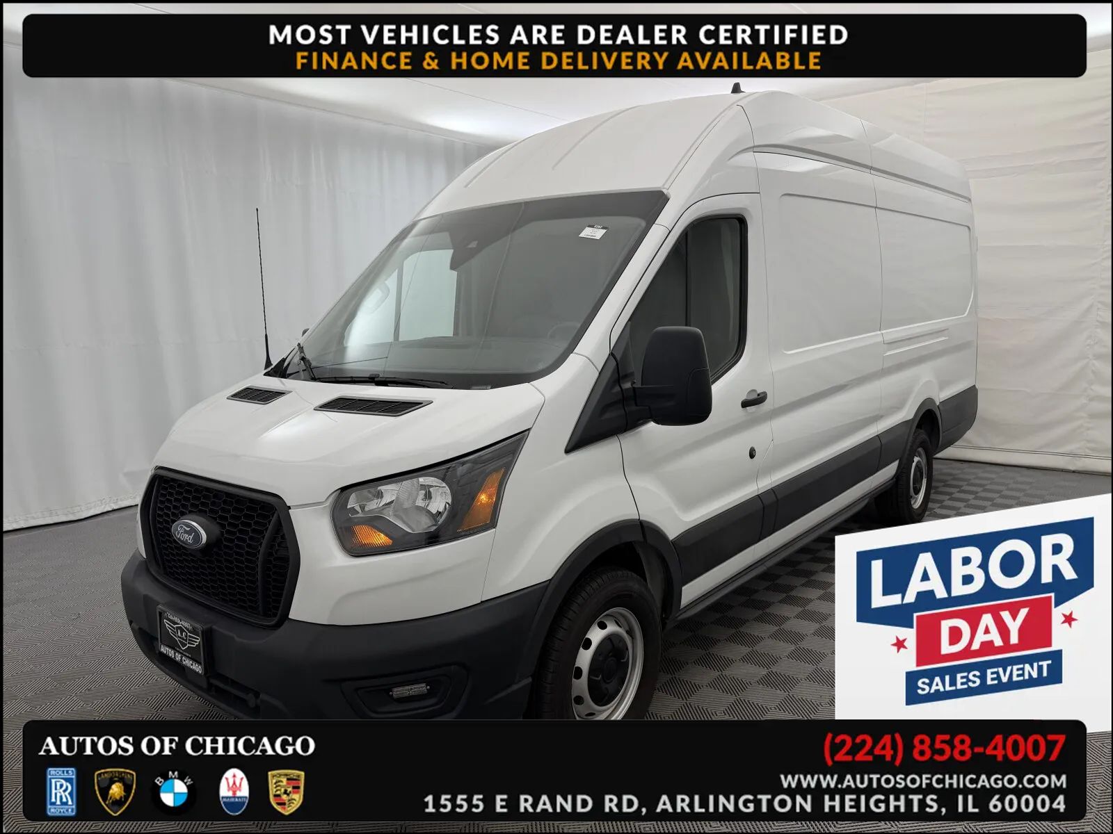 2022 Ford Transit Cargo Van T-350 148 EL Hi Rf 9500 GVWR RWD