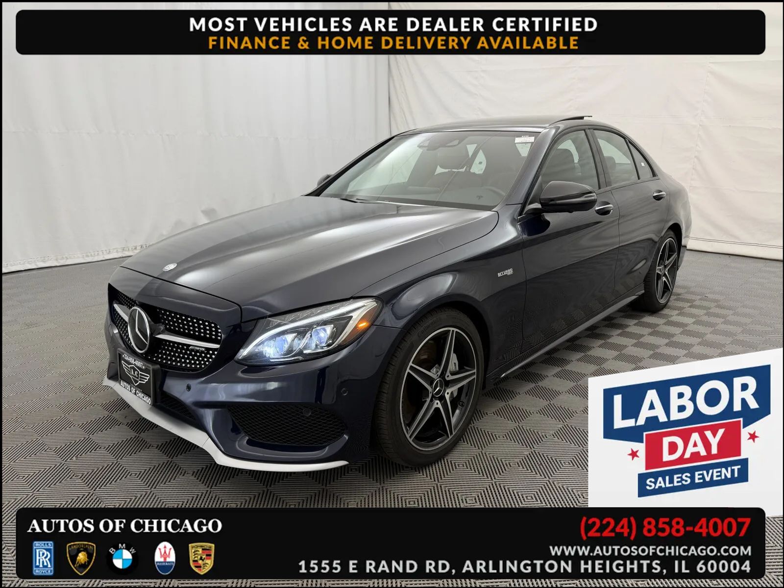 Gray 2017 Mercedes-Benz C-Class Sedan All-Wheel Drive 9-Speed Automatic Overdrive