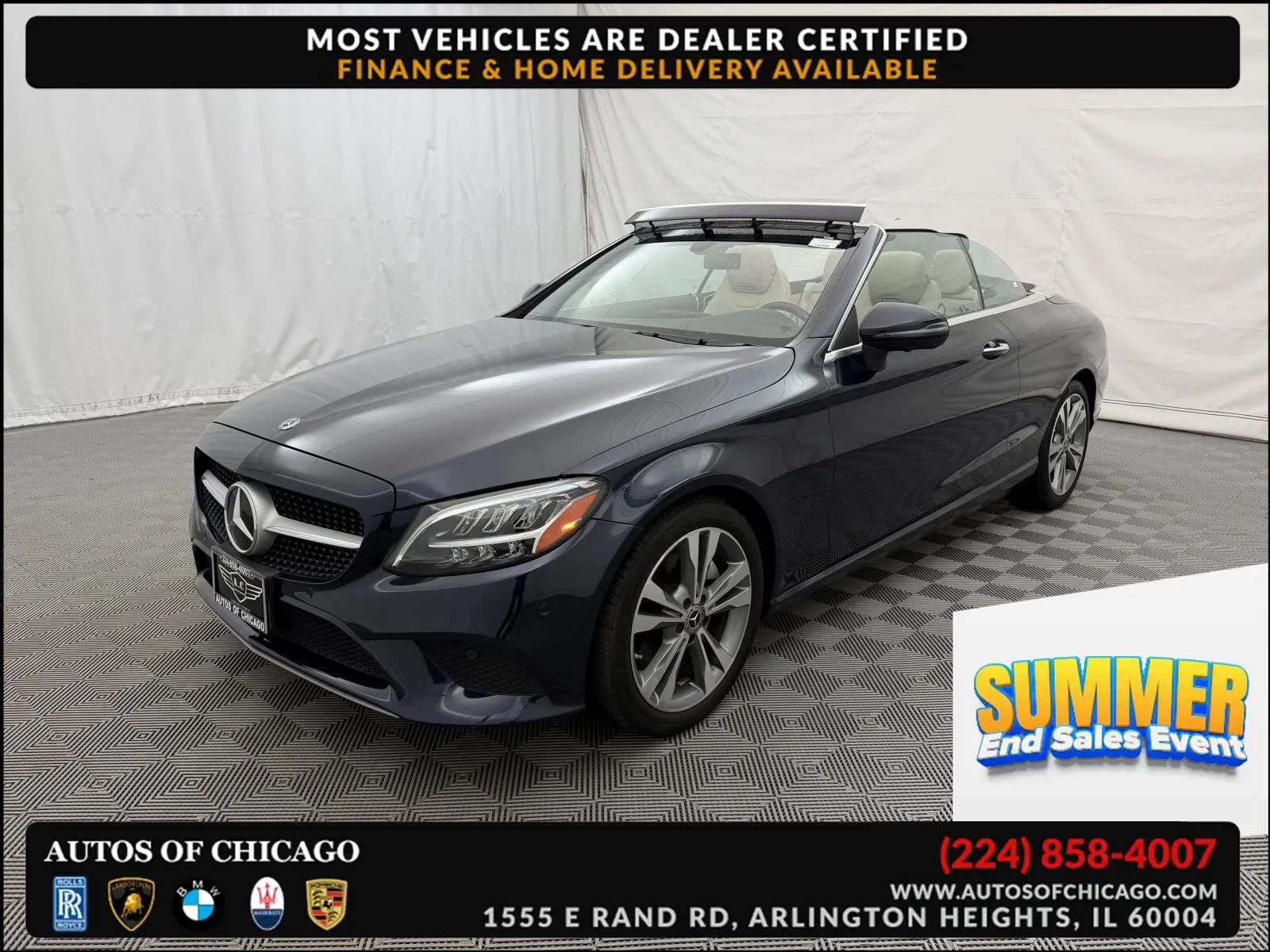 Gray 2021 Mercedes-Benz C-Class Convertible All-Wheel Drive 9-Speed Automatic Overdrive