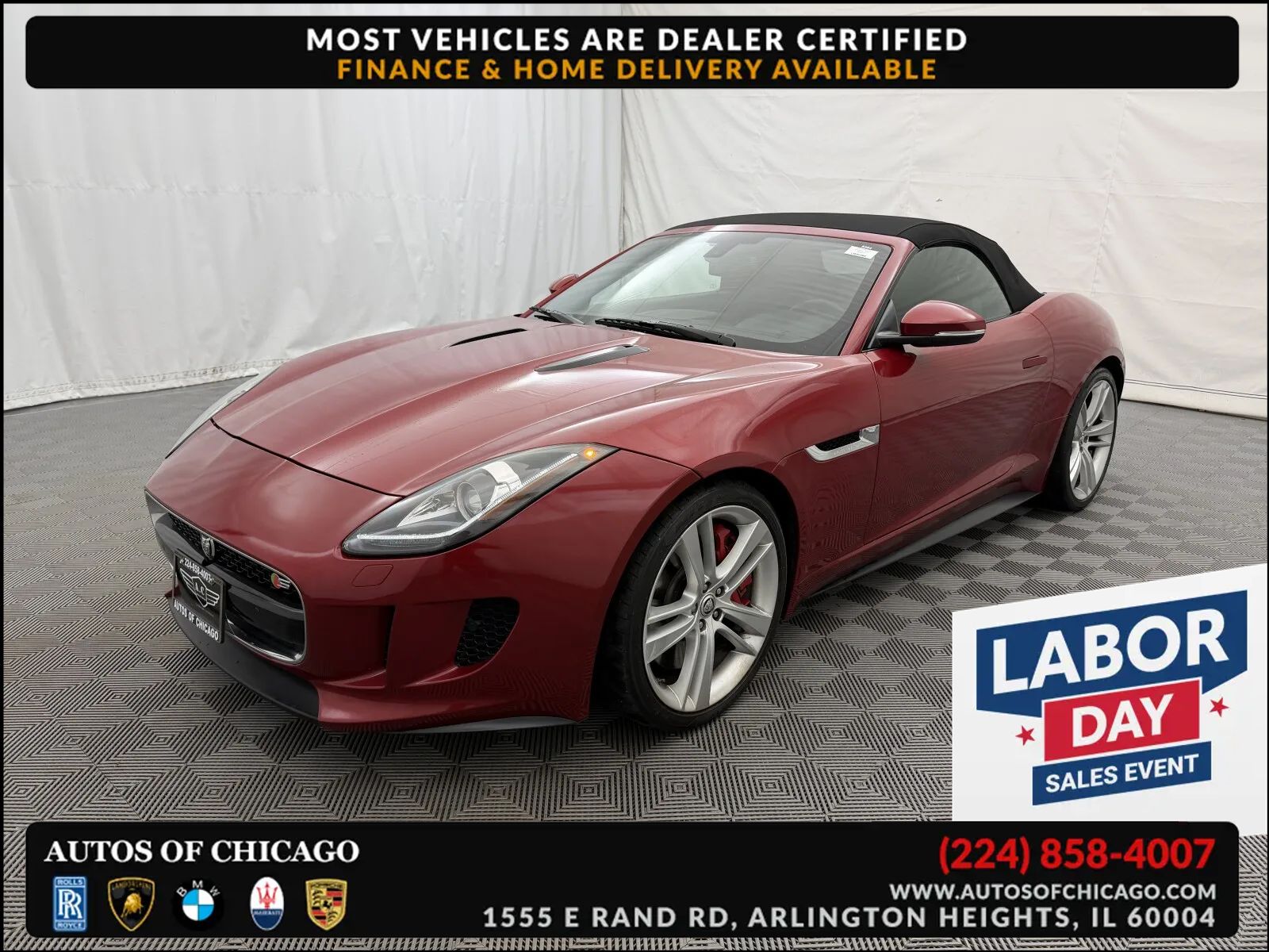 Red 2014 Jaguar F-TYPE Convertible Rear-Wheel Drive 8-Speed Automatic Overdrive