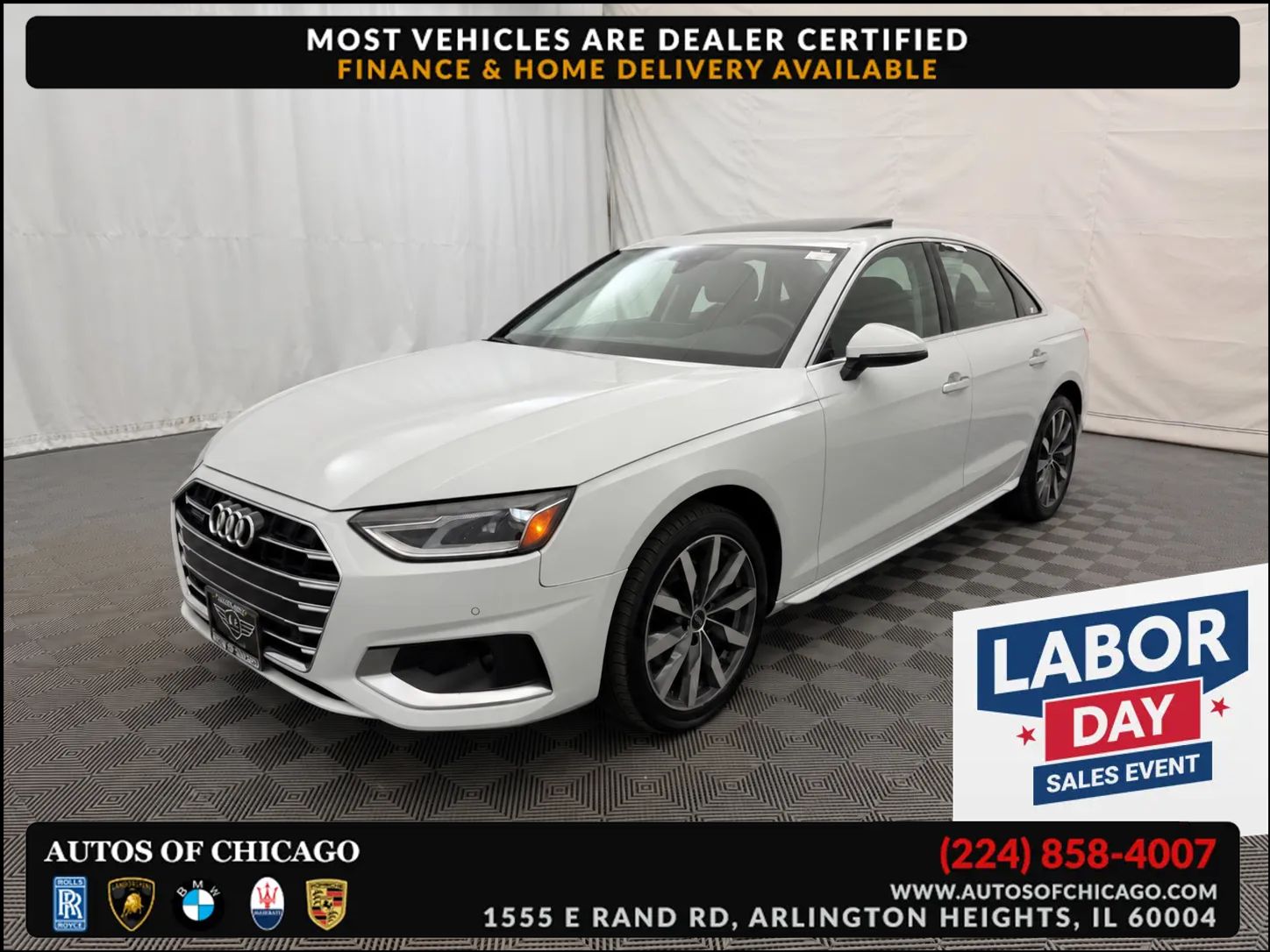 White 2021 Audi A4 Sedan All-Wheel Drive 7-Speed Automatic Overdrive