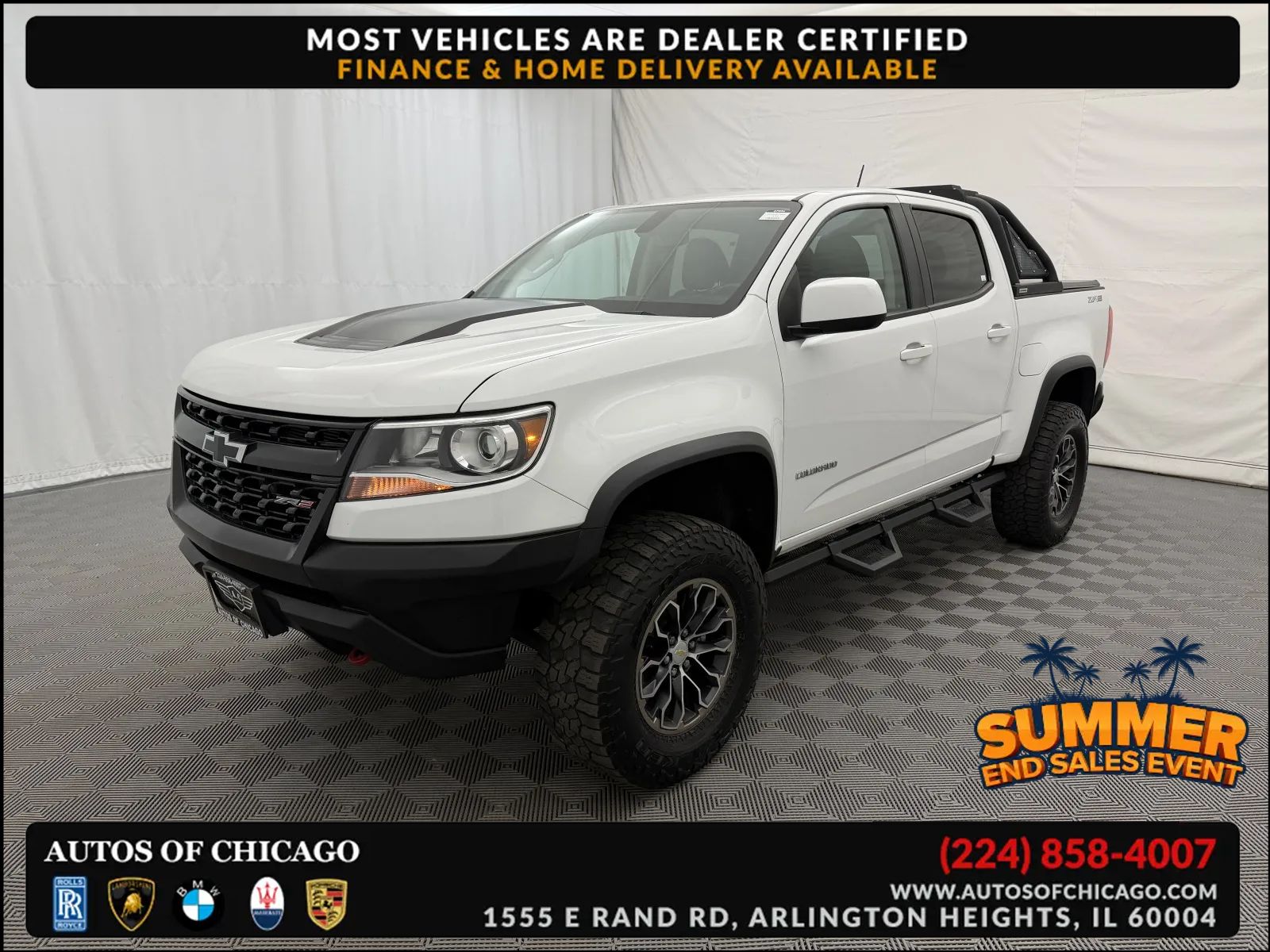 White 2019 Chevrolet Colorado Pickup Truck Four-Wheel Drive 8-Speed Automatic