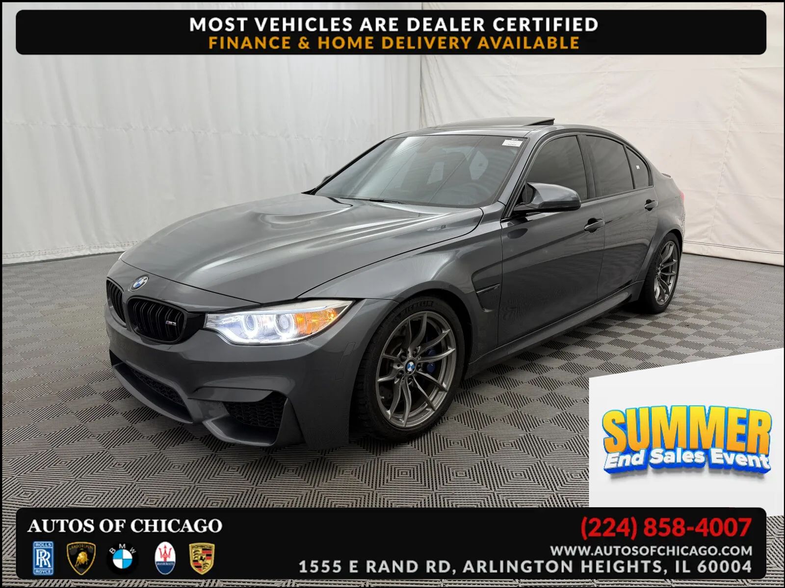 Gray 2017 BMW M3 Sedan Rear-Wheel Drive 7-Speed Dual Clutch