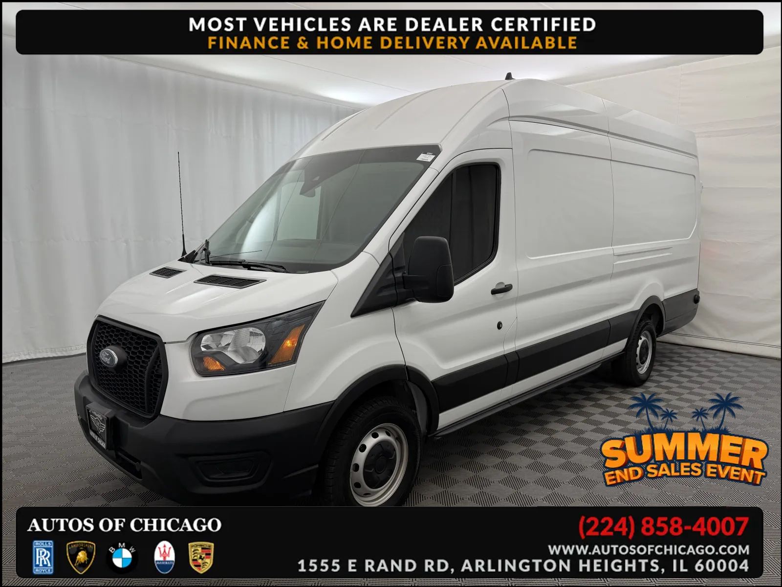 White 2024 Ford Transit Cargo Van Rear-Wheel Drive 10-Speed Automatic