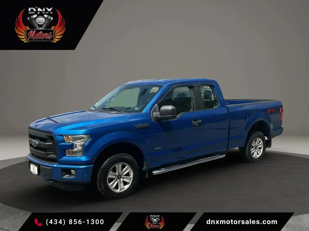 Blue 2016 Ford F-150 Pickup Truck Four-Wheel Drive 6-Speed Automatic