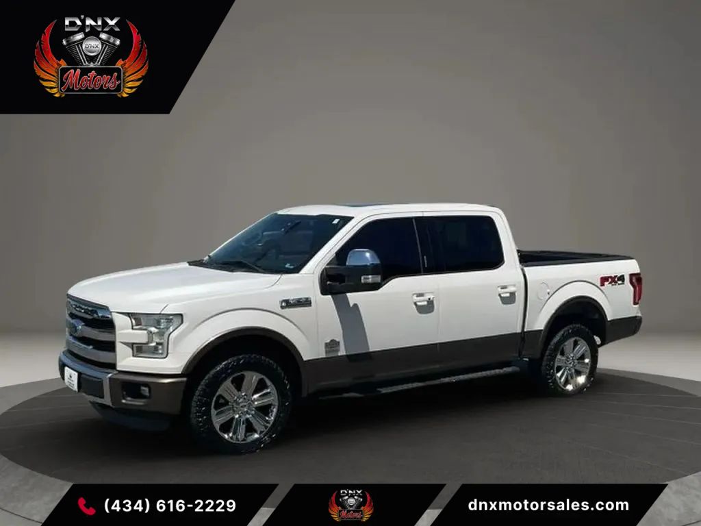 White 2015 Ford F-150 King Ranch SuperCrew 4WD Pickup Truck Four-Wheel Drive 6-Speed Automatic
