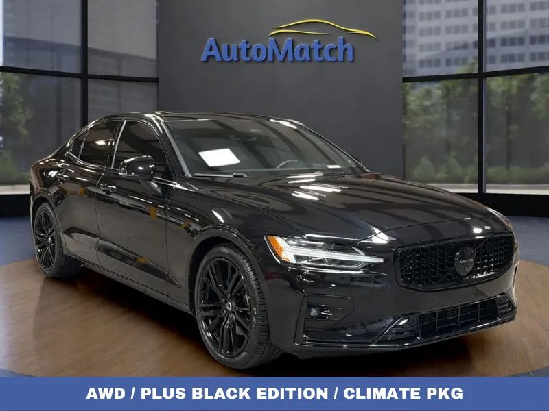 Black 2024 Volvo S60 B5 Plus Black Edition AWD Sedan All-Wheel Drive 8-Speed Automatic Overdrive