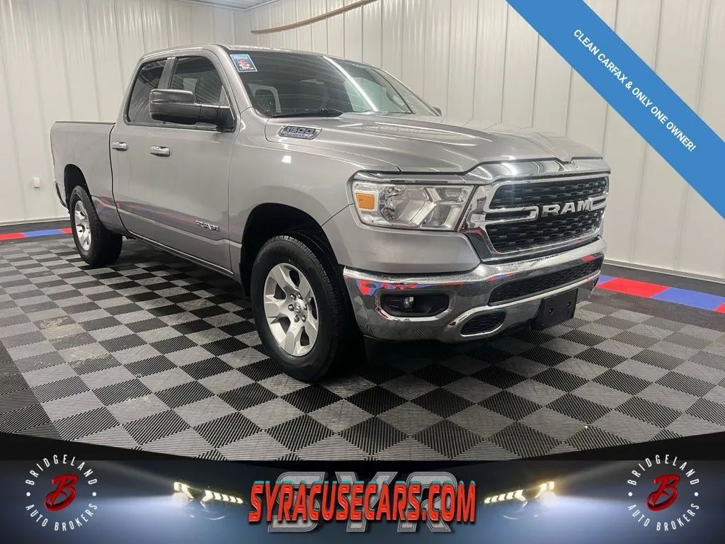 Silver 2022 RAM 1500 Big Horn Quad Cab 4WD Pickup Truck Four-Wheel Drive 8-Speed Automatic