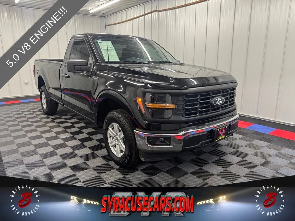 Black 2024 Ford F-150 XL Regular Cab 4WD Pickup Truck Four-Wheel Drive Automatic