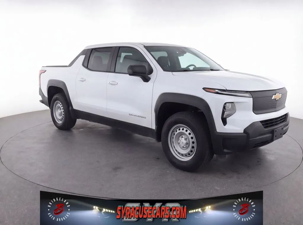 White 2025 Chevrolet Silverado EV Work Truck Crew Cab (Extended Range) e4WD Pickup Truck All-Wheel Drive Automatic