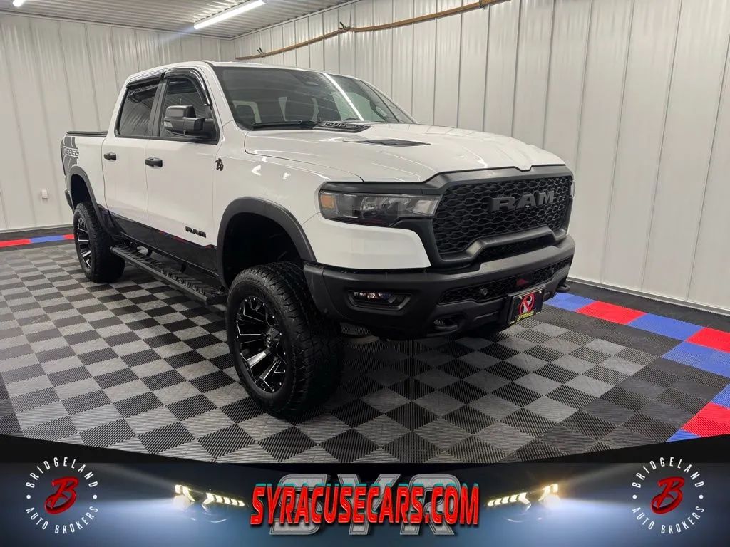 White 2025 RAM 1500 Rebel Crew Cab 4WD Pickup Truck Four-Wheel Drive 8-Speed Automatic