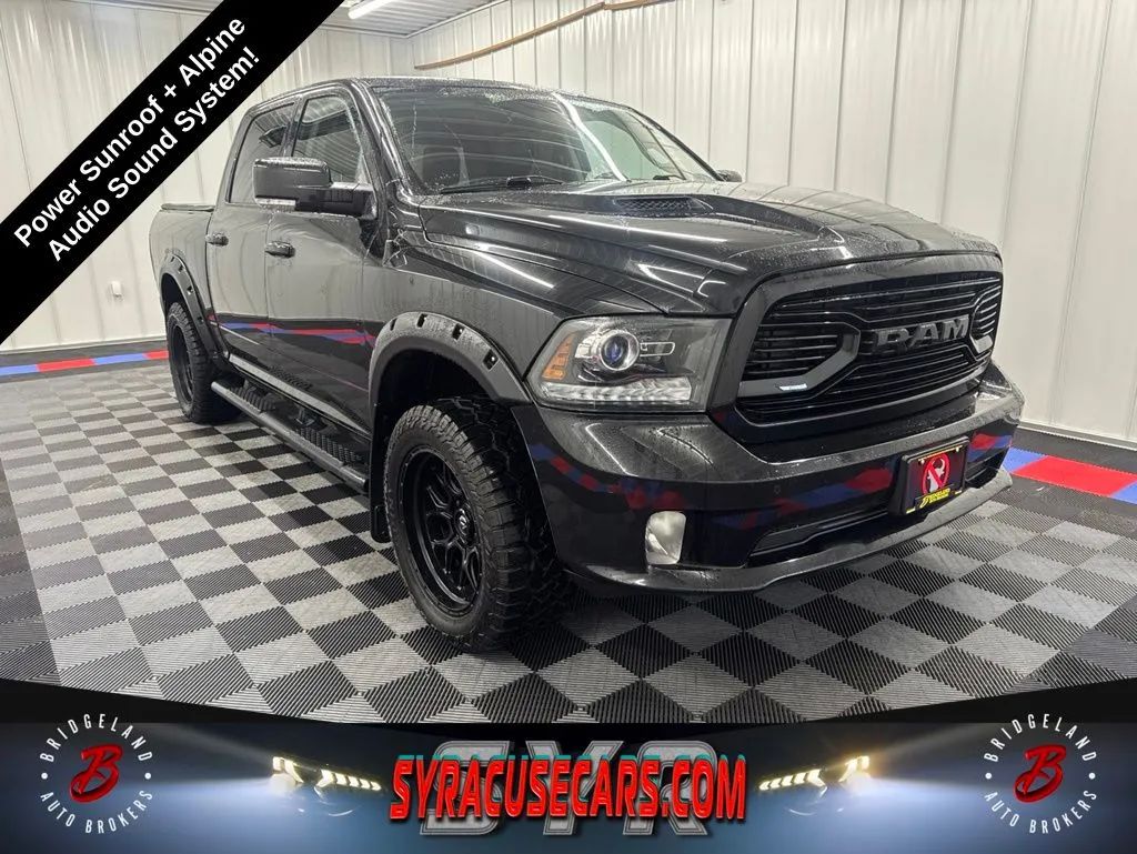 Black 2018 RAM 1500 Sport Crew Cab 4WD Pickup Truck Four-Wheel Drive 8-Speed Automatic