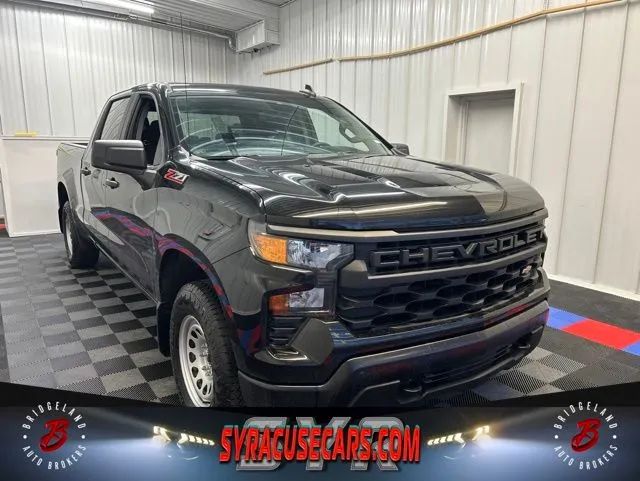 Black 2024 Chevrolet Silverado 1500 Work Truck Crew Cab 4WD Pickup Truck Four-Wheel Drive Automatic