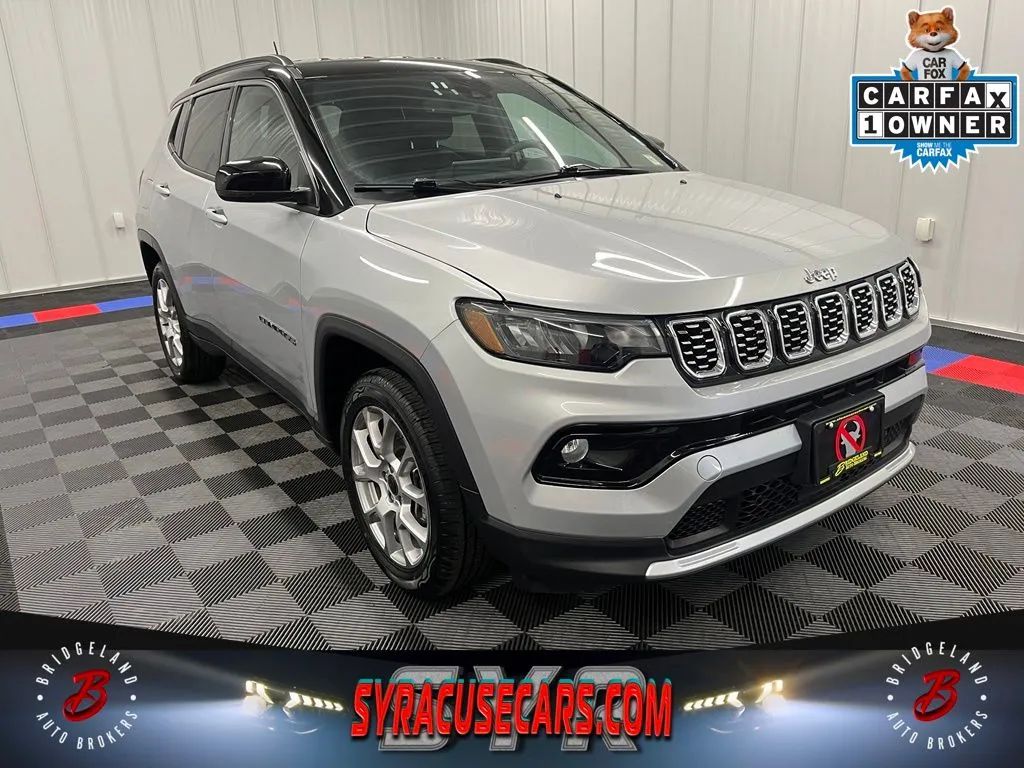 Silver 2025 Jeep Compass SUV / Crossover Four-Wheel Drive 8-Speed Automatic
