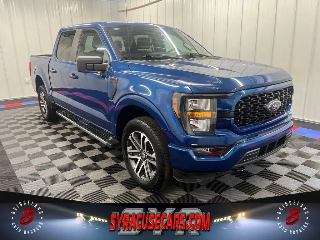 Blue 2023 Ford F-150 Pickup Truck Four-Wheel Drive Automatic