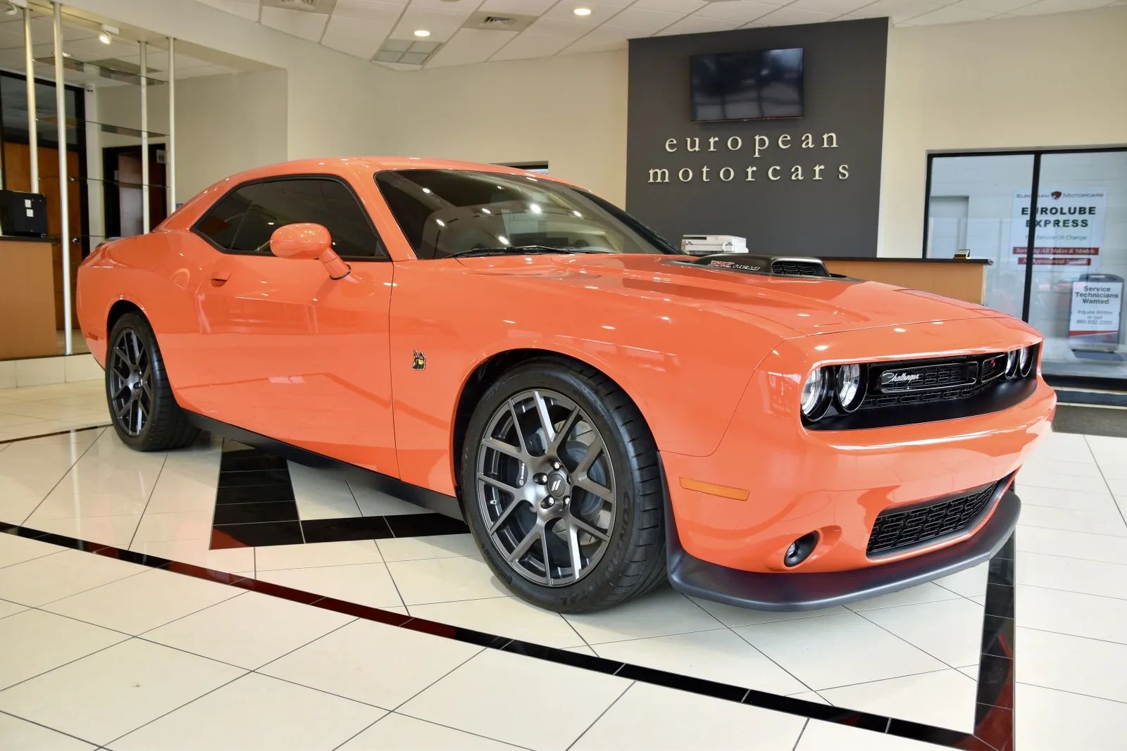 Orange 2018 Dodge Challenger Coupe Rear-Wheel Drive 6-Speed Manual