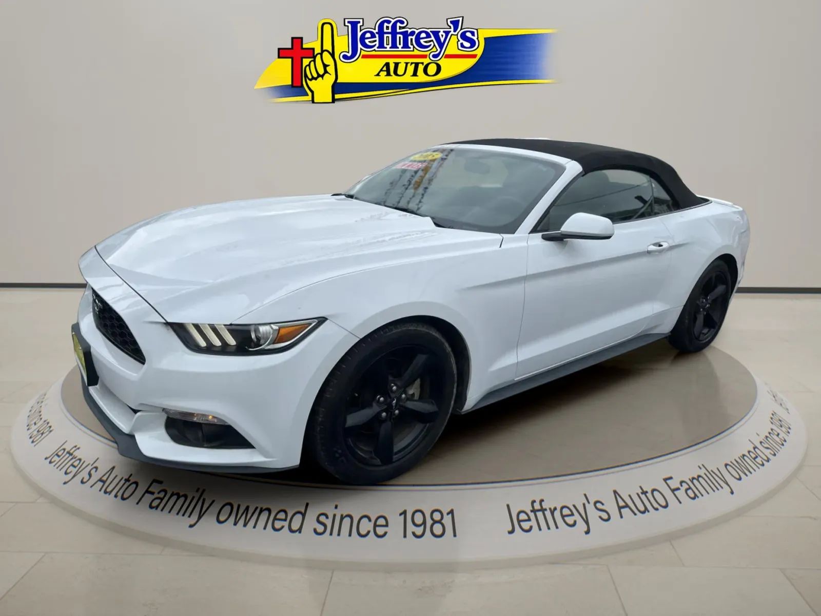 White 2015 Ford Mustang V6 Convertible RWD Convertible Rear-Wheel Drive Manual