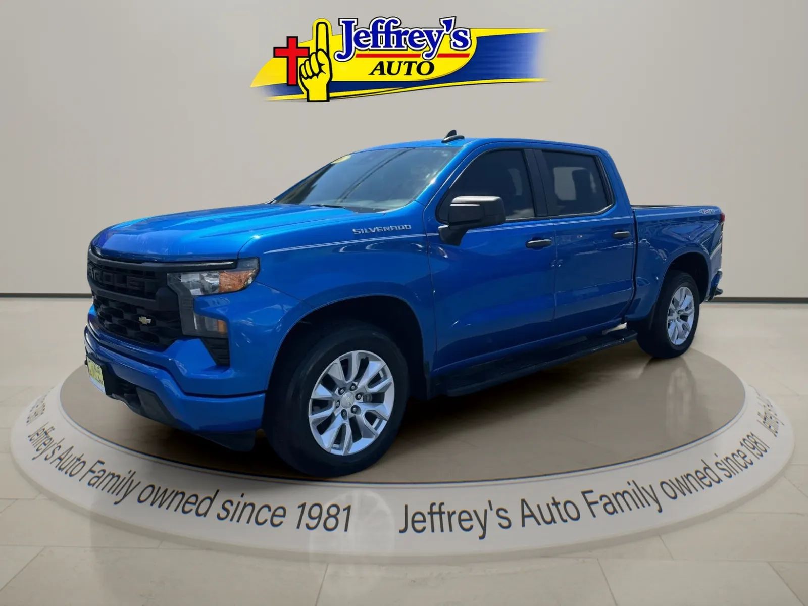Blue 2022 Chevrolet Silverado 1500 Pickup Truck Four-Wheel Drive Automatic