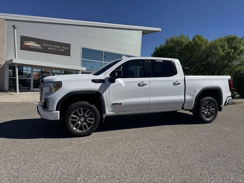 Blue 2020 GMC Sierra 1500 AT4 Crew Cab 4WD Pickup Truck Four-Wheel Drive Automatic