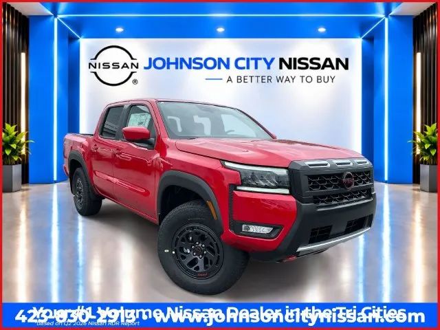 Red 2026 Nissan Frontier Pickup Truck Four-Wheel Drive 9-Speed Automatic Overdrive