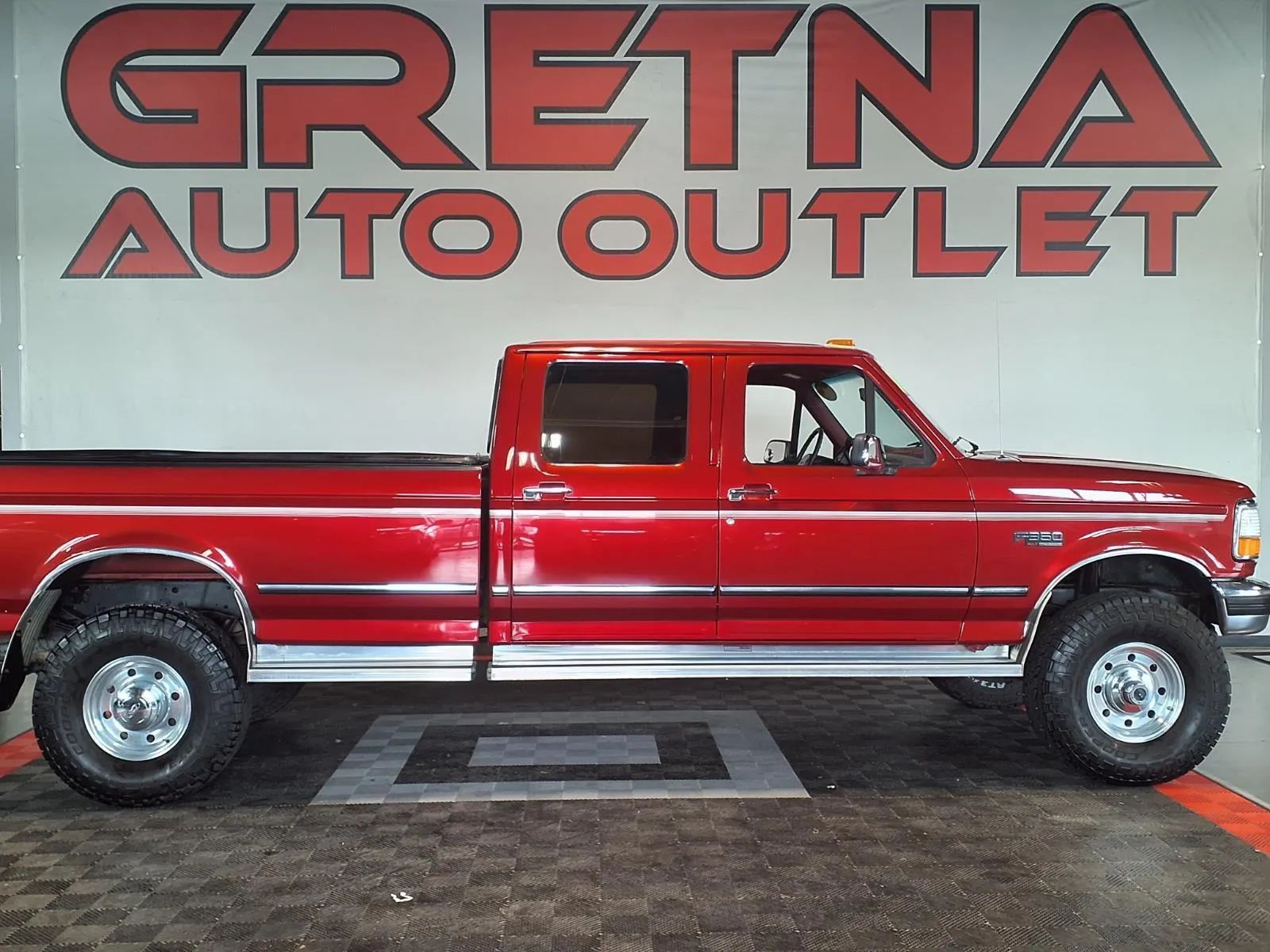 Red 1997 Ford F-350 Pickup Truck Four-Wheel Drive Automatic